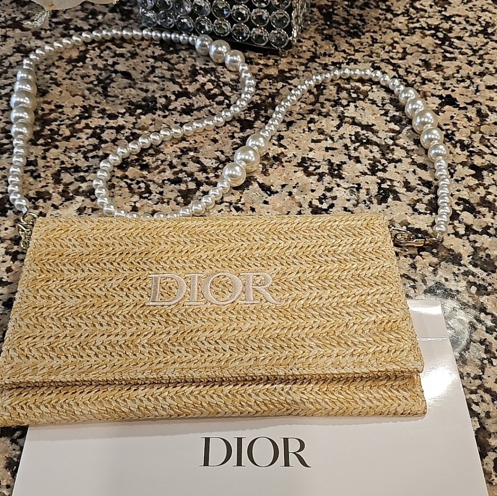 New Christian Dior Beauty Trousse Pouch clutch  with box & strap.